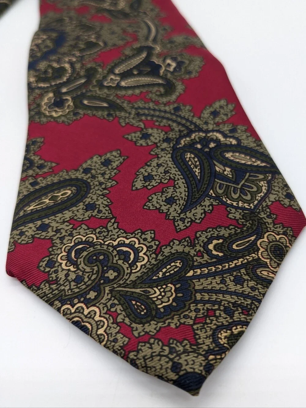 Vintage Don Loper Red Paisley Silk Tie